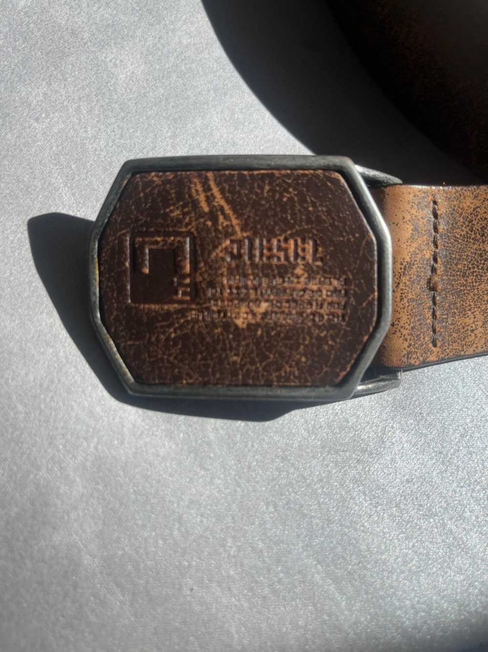 Diesel Distressed Leather Belt - Picture 2 of 6